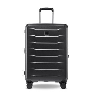 PHOENIX SL Trolley M in Black: Mittlerer Reisekoffer aus robuster Hartschale in der Frontansicht