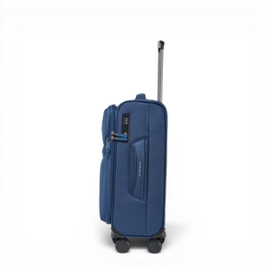 Seitenansicht Stratic LITE Trolley S in Navy Blue mit TSA Zahlenschloss
