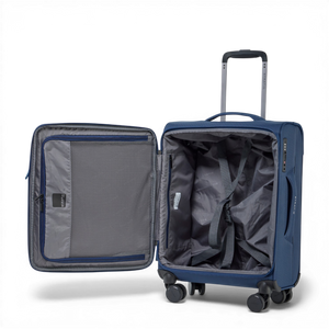 Innenansicht Stratic LITE Trolley S in Navy Blue mit Packriemen