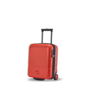 Perspektivische Ansicht des kleinen Handgepäck-Koffers in Red mit glatter Frontfläche für den Aufdruck von Firmenlogos