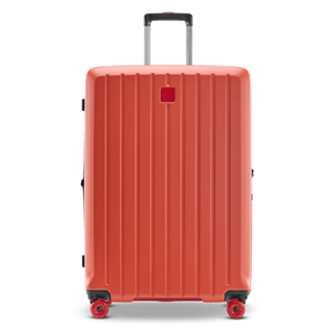 Robustes Design: Frontansicht des Hartschalenkoffers BUZZ von Stratic in Rosso Clay, Größe L, aus hochfester Makrolon-Polycarbonatschale