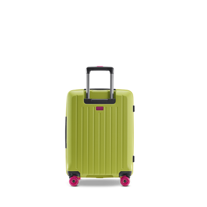 Rückansicht des BUZZ Trolleys in Lime Green in der Größe S für Kurzreisen und Wochenendtrips