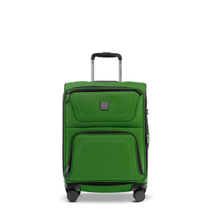 STRATIC BENDIGO LITE Weichgepäck-Trolley S in Green, Frontansicht mit Teleskopgriff und zwei Außentaschen
