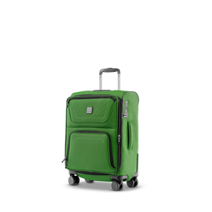 STRATIC BENDIGO LITE kleiner Koffer in Green, Größe S, schräg von vorne mit Außentaschen und TSA-Schloss