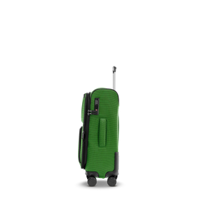 Seitenansicht des STRATIC BENDIGO LITE Spinner-Trolleys S in Green mit TSA-Zahlenschloss und Tragegriff