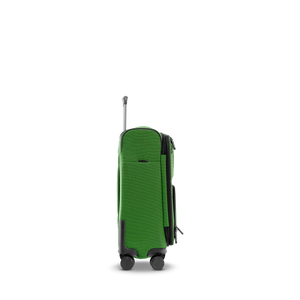 Seitenansicht des STRATIC BENDIGO LITE Reisetrolleys S in Green mit Fach für das Adressschild
