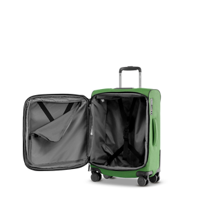 Innenraum des STRATIC BENDIGO LITE Weichgepäck-Trolleys S mit aufgeklapptem Deckelfach und Packriemen