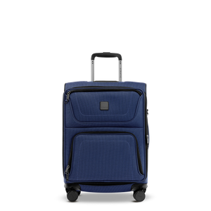 STRATIC BENDIGO LITE Weichgepäck-Trolley S in Navy, Frontansicht mit Teleskopgriff und zwei Außentaschen