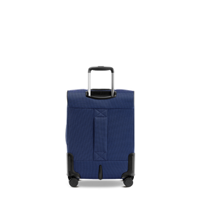 STRATIC BENDIGO LITE Stoffkoffer S in Navy, Rückansicht mit Teleskopgriff, Trolley-Aufstecksystem und vier Doppelrollen