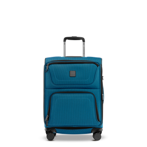 STRATIC BENDIGO LITE Weichgepäck-Trolley S in Petrol, Frontansicht mit Teleskopgriff und zwei Außentaschen