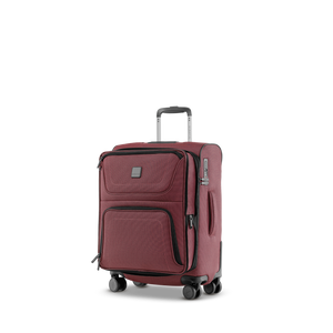 STRATIC BENDIGO LITE Weichgepäckkoffer S in Redwine mit geöffneter Erweiterung, schräg von vorne