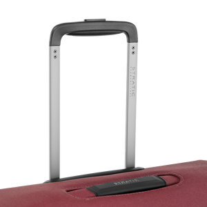 Teleskopgriff aus Aluminium und Tragegriff des STRATIC BENDIGO LITE Koffers in Redwine, Nahaufnahme