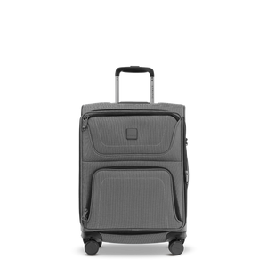 STRATIC BENDIGO LITE Weichgepäck-Trolley S in Silver, Frontansicht mit Teleskopgriff und zwei Außentaschen