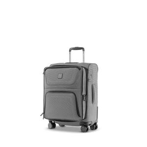 STRATIC BENDIGO LITE Weichgepäckkoffer S in Silver mit geöffneter Erweiterung, schräg von vorne