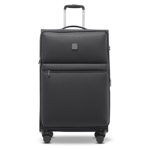 Ultraleichter Weichgepäck Koffer L LITE in black von vorne – 3,2 kg großer Reisekoffer mit Stratic Connect™ NFC-Chip