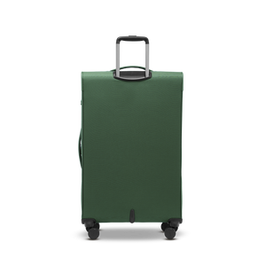 Rückansicht des Weichgepäck Trolleys LITE L in dark green mit formstabilem PlexCore™ Tragrahmen-System