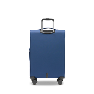 Rückansicht des Weichgepäck Trolleys LITE M in blue mit formstabilem PlexCore™ Tragrahmen-System