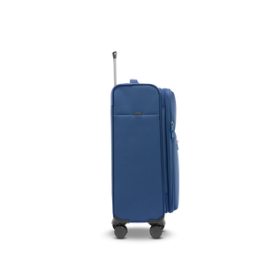 Seitenansicht ohne Tragegriff des LITE Weichgepäck-Koffers M in blue