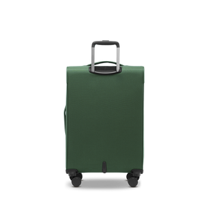 Rückansicht des Weichgepäck Trolleys LITE M in dark green mit formstabilem PlexCore™ Tragrahmen-System
