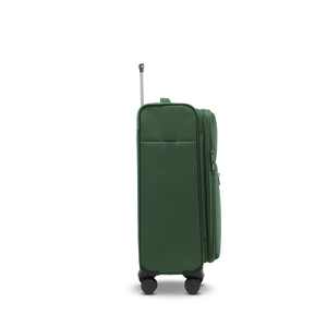 Seitenansicht ohne Tragegriff des LITE Weichgepäck-Koffers M in dark green