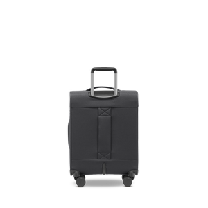Rückansicht des Weichgepäck Reisekoffers LITE S in black mit stabilem PlexCore™ Tragrahmen-System