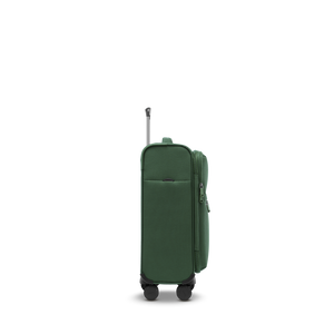 Seitenansicht ohne Tragegriff des schlanken LITE Weichgepäck-Koffers S in dark green