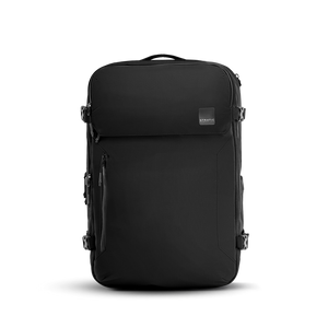 Großzügiger reisefertiger Rucksack Backpack Large aus der Move Kollektion in moderner, schwarzer Rip-Stop Optik – Ansicht von vorne