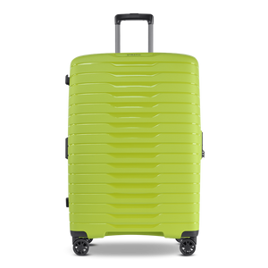 Frontansicht des großen NOVIUM SL Trolley L in Lime Green - geräumiger Reisekoffer mit robuster Hartschale für lange Reisen
