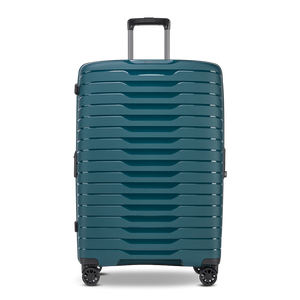 Frontansicht des großen NOVIUM SL Trolley L in Petrol - geräumiger Reisekoffer mit robuster Hartschale für lange Reisen
