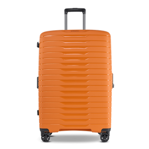 Frontansicht des großen NOVIUM SL Trolley L in Rosso Clay - geräumiger Reisekoffer mit robuster Hartschale für lange Reisen