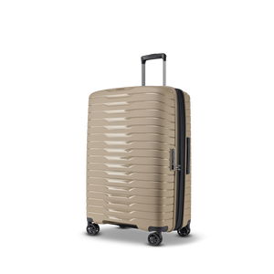 Frontansicht des NOVIUM SL Trolley M in Sand mit leichtläufigen Rollen