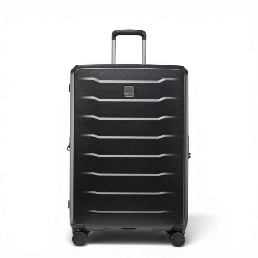 Großer PHOENIX SL Trolley L in Black in der Frontansicht – robuster XXL Hartschalenkoffer
