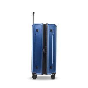Seitenansicht des PHOENIX SL Trolley L in Dark Blue mit Dehnfalte zur Volumenerweiterung