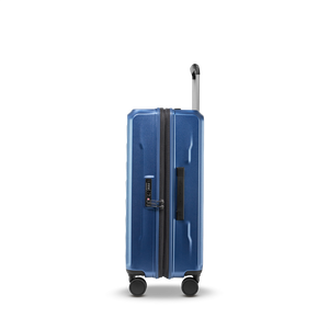 Seitenansicht des PHOENIX SL Trolley M mit integriertem TSA-Sicherheitsschloss in Dark Blue