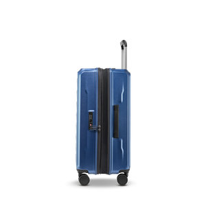 Seitenansicht des PHOENIX SL Trolley M in Dark Blue mit Dehnfalte