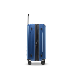 Seitenansicht des PHOENIX SL Trolley M in Blau mit Dehnfalte zur Volumenerweiterung