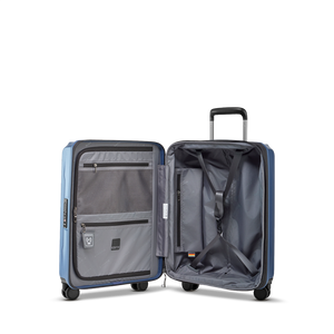 Geöffneter PHOENIX SL Trolley S zeigt das durchdachte Innenleben mit elastischen Kreuzpackgurten und einer praktischen Reißverschluss-Trennwand
