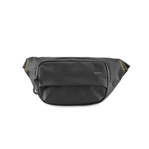 STRATIC Vibe Beltbag czarna, widok z przodu – wodoodpychająca nerka z materiału plandekowego