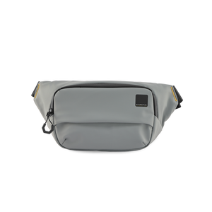 STRATIC Vibe Beltbag gris, vue de face – Sac banane déperlant en bâche