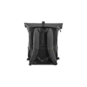 STRATIC Vibe Daily Backpack czarny, tył z wyściełanymi szelkami i taśmą do walizki
