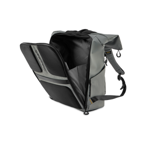 STRATIC Vibe Daily Backpack gris, vue arrière, sac à dos ouvert – Accès confortable