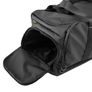 Sac de voyage STRATIC Vibe noir, détail – Poche latérale zippée ouverte pour l'essentiel