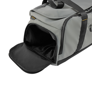 Sac de voyage STRATIC Vibe gris, détail – Poche latérale zippée ouverte pour l'essentiel