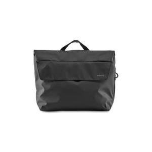 STRATIC Vibe Messenger Bag czarna, widok z przodu – wodoodpychająca torba na laptopa z materiału
