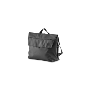 STRATIC Vibe Messenger Bag czarna, widok ukośnie z przodu – torba na ramię do pracy i miasta