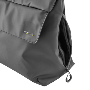 STRATIC Vibe Messenger Bag czarna, szczegół – ukryta boczna kieszenia na zamek