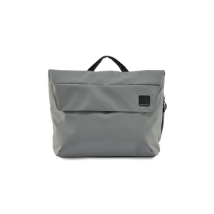 STRATIC Vibe Messenger Bag szara, widok z przodu – wodoodpychająca torba na laptopa z materiału