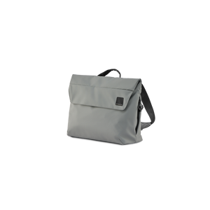 STRATIC Vibe Messenger Bag szara, widok ukośnie z przodu – torba na ramię do pracy i miasta
