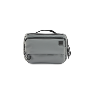 STRATIC Vibe Toiletry Bag grijs vooraanzicht – waterafstotende toilettas van materiaal