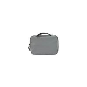 STRATIC Vibe Toiletry Bag grijs achterkant – robuuste waterafstotende cosmeticatas